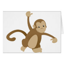Cute Swinging Monkey Card