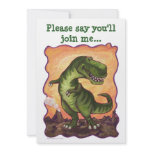 Cute T-Rex Dinosaur Birthday Party Invite invitations