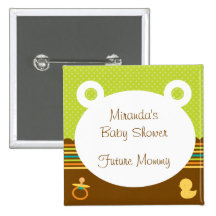 Cute Teddy Bear Baby Shower Button