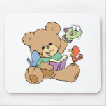 cute teddy bear imagination reading book with pupp mousepads