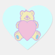 Cute Teddy Bear Love Heart Heart Sticker