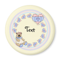 Cute teddy with hearts refrigerator magnet
