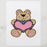 cute teddybear with heart design full color flyer