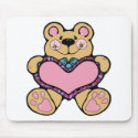 cute teddybear with heart design mousepads