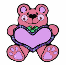 cute teddybear with heart design cut out