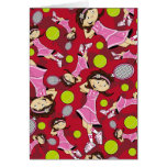 Cute Tennis Girl Card