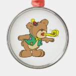 cute time for a party celebration teddy bear desig ornament