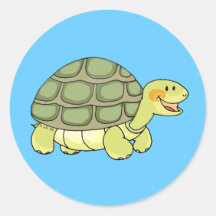 Cute tortoise round sticker