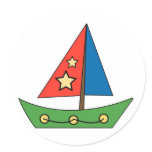 Cute Toy Sailboat stickers