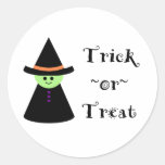 Cute Toy Witch Halloween Trick Or Treat Stickers