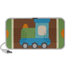 Cute Train Transportation Green Orange Polka Dots Mp3 Speaker