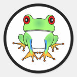Cute Tree Frog Cartoon Stickers