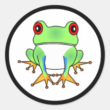 Cute Tree Frog Cartoon Stickers