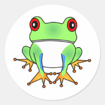 Cute Tree Frog Cartoon Stickers