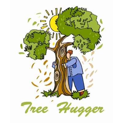 Cute Tree Hugger Design Tee Shirt by naturetees