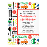 Cute Trucks & Cars Birthday Party Invitation