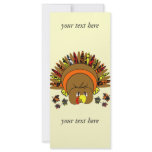 Cute Turkey Rack Card Choose Background Colour rack cards