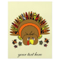 Cute Turkey Thanksgiving Flyer Choose Background