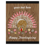 Cute Turkey Thanksgiving Flyer Wood Grain