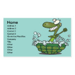 cute turtle bathing in his shell tub scrub a dub business card template