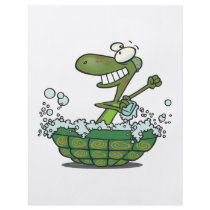 cute turtle bathing in his shell tub scrub a dub full color flyer