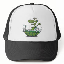 cute turtle bathing in his shell tub scrub a dub trucker hats