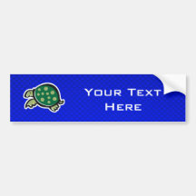 Cute Turtle; Blue Bumper Stickers