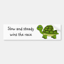 Cute Turtle Cartoon Bumper Sticker