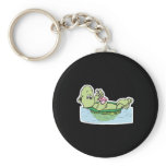cute turtle drinking milkshake keychains