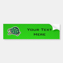 Cute Turtle; Green Bumper Stickers