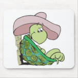 cute turtle wearing sombrero mousepads