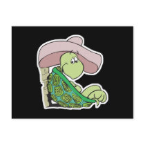 cute turtle wearing sombrero postcard