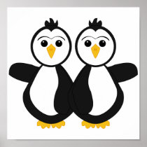 Cute Twin Penguins