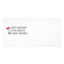 Cute, "Two Good Forgivers" Marriage quote Customized Photo Card