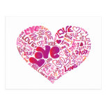 Cute typography love postcard