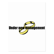 Cute "Under New Management" Wedding design Post Card