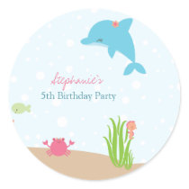 Cute under the Sea girls birthday party stickers