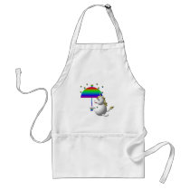 Cute unicorn with an umbrella apron