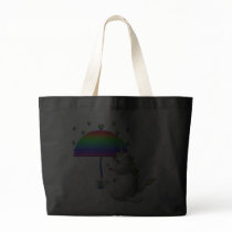 Cute unicorn with an umbrella canvas bags