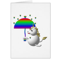 Cute unicorn with an umbrella