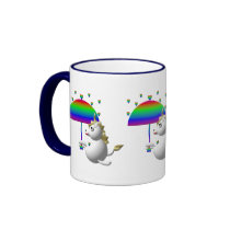Cute unicorn with an umbrella mugs