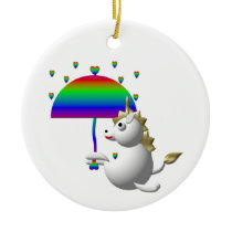 Cute unicorn with an umbrella