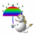 Cute unicorn with an umbrella photo sculptures