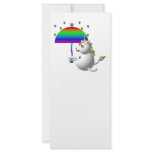 Cute unicorn with an umbrella rack cards