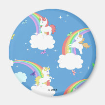 Cute Unicorns and Rainbows Fridge Magnets