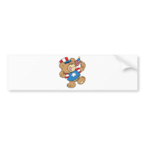 cute USA patriotic teddy bear design Bumper Stickers