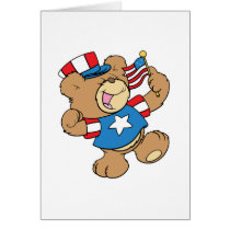 cute USA patriotic teddy bear design Greeting Cards