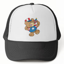 cute USA patriotic teddy bear design Trucker Hats