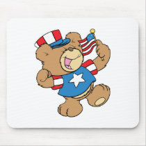 cute USA patriotic teddy bear design Mouse Pads