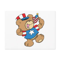 cute USA patriotic teddy bear design Post Card